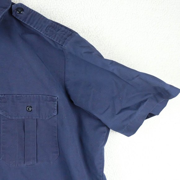 Propper Button Up Shirt Mens Extra Large Navy Blue Short Sleeve Workwear Army - Picture 3 of 9